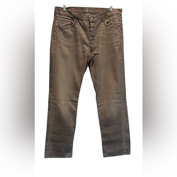 7 For All Mankind Other - 7 For All Mankind Gray Straight Jeans with Textured Finish